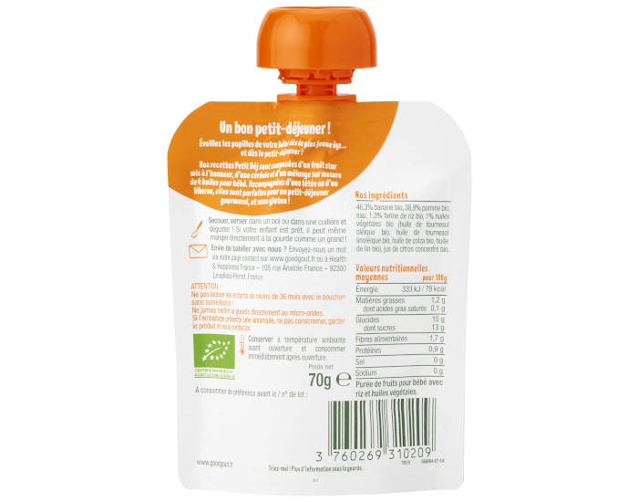 GOOD GOUT Gourde Petit Dj Pomme - Ds 6 mois - 70 g (1)