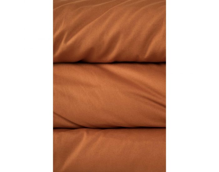 KADOLIS Housse de Couette Adulte en Coton Bio Coloris Uni - Noisette (11)