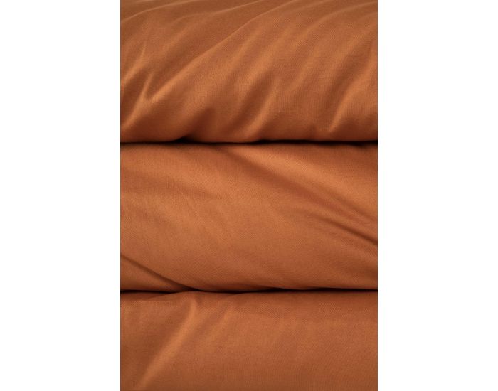 KADOLIS Housse de Couette Adulte en Coton Bio Coloris Uni - Noisette (4)
