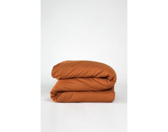 KADOLIS Housse de Couette Adulte en Coton Bio Coloris Uni - Noisette (9)