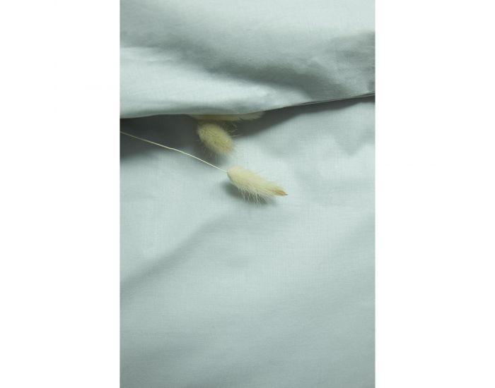 KADOLIS Housse de Couette Adulte en Coton Bio Coloris Uni - Gris Perle 240 x 260 cm (12)