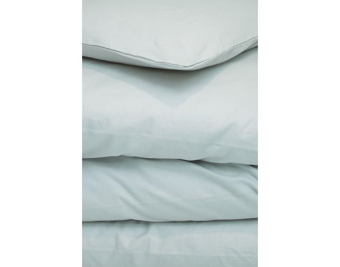 KADOLIS Housse de Couette Adulte en Coton Bio Coloris Uni - Gris Perle 240 x 260 cm (3)