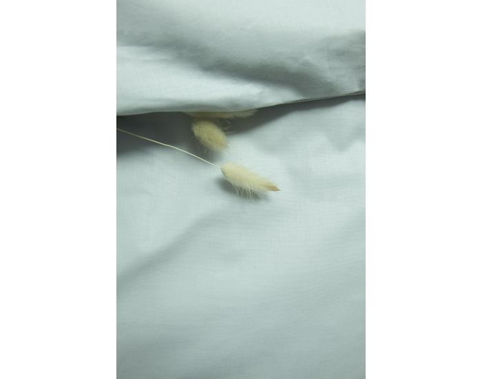 KADOLIS Housse de Couette Adulte en Coton Bio Coloris Uni - Gris Perle 240 x 260 cm (4)