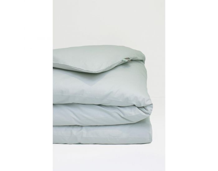 KADOLIS Housse de Couette Adulte en Coton Bio Coloris Uni - Gris Perle 240 x 260 cm (10)