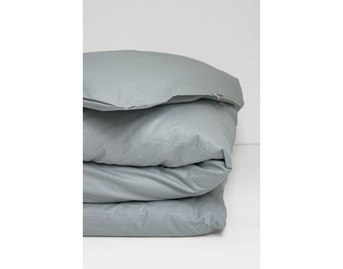 KADOLIS Housse de Couette Adulte en Coton Bio Coloris Uni - Gris (2)