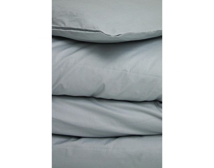 KADOLIS Housse de Couette Adulte en Coton Bio Coloris Uni - Gris (11)