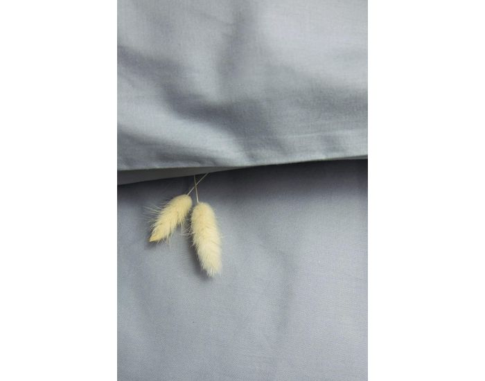 KADOLIS Housse de Couette Adulte en Coton Bio Coloris Uni - Gris (4)