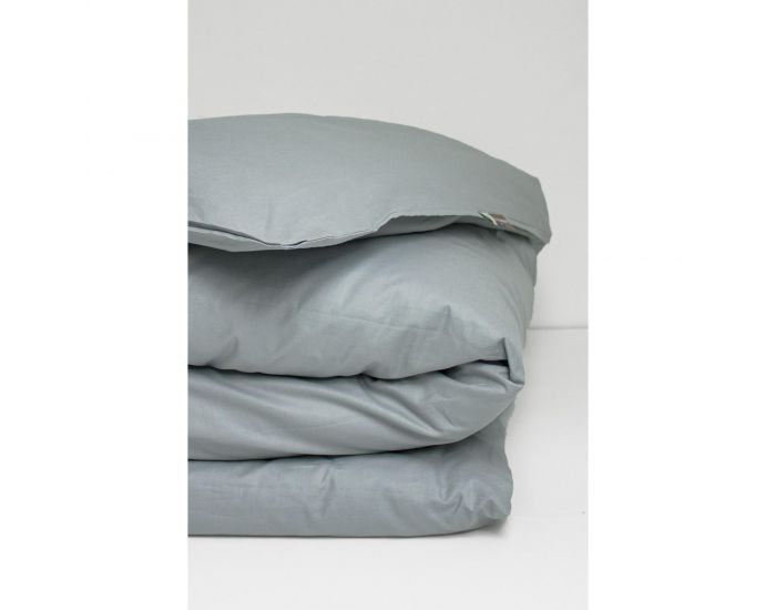 KADOLIS Housse de Couette Adulte en Coton Bio Coloris Uni - Gris (10)