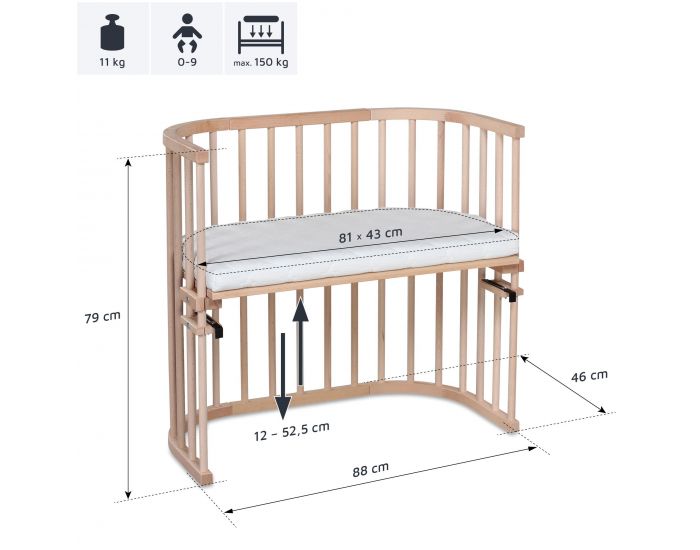 BABYBAY Lit berceau Cododo avec matelas BabyBay Original en Bois Naturel (3)