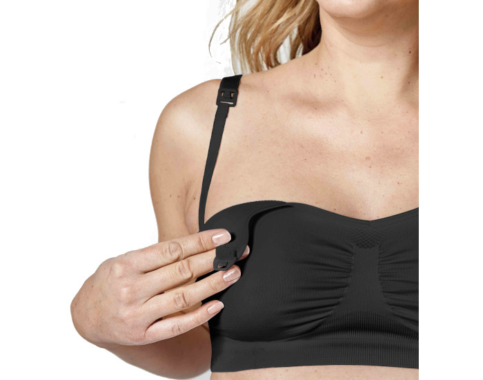 MEDELA Soutien-Gorge de Grossesse et d'Allaitement Respirant Keep Cool - Noir S (1)