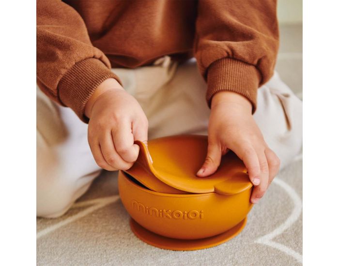 MINIKOIOI Coffret Mes Premiers Repas Bol Cuill�re Gobelet - Amande (2)