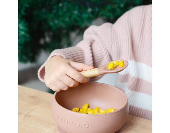 MINIKOIOI Coffret Mes Premiers Repas Bol Cuill�re Gobelet - Amande (3)