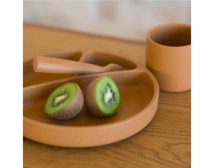 MINIKOIOI Coffret Mes Premiers Repas Bol Cuill�re Gobelet - Amande (5)