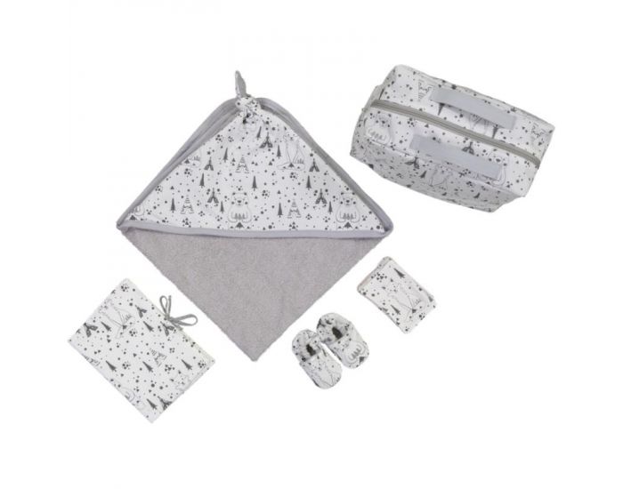 CHOUCHOUETTE Valisette de toilette Fox and bear noir et blanc (1)