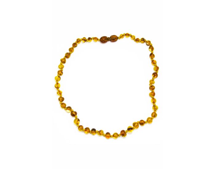 KADOLIS Collier d'ambre Rond Bb avec Fermoir Scurit (2)