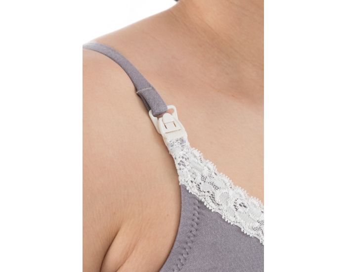 BOGEMA LINGERIE Nuisette de Grossesse et Allaitement - Ombres de For�t Gris (2)