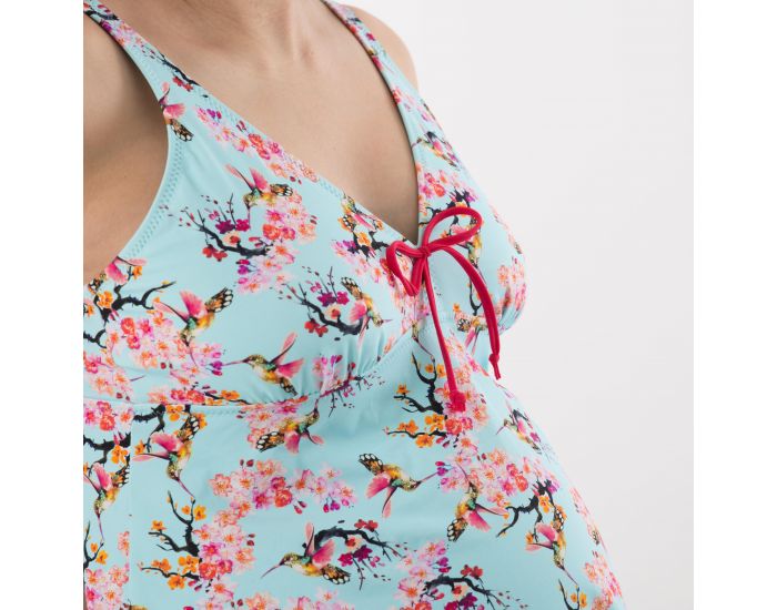 BOGEMA LINGERIE Tankini de Grossesse - Jardin Japonais Bleu Turquin (2)