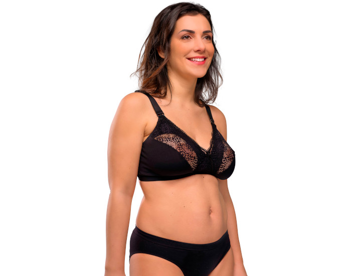 CARRIWELL Soutien-Gorge d'Allaitement Sensation Soie - Noir L (3)