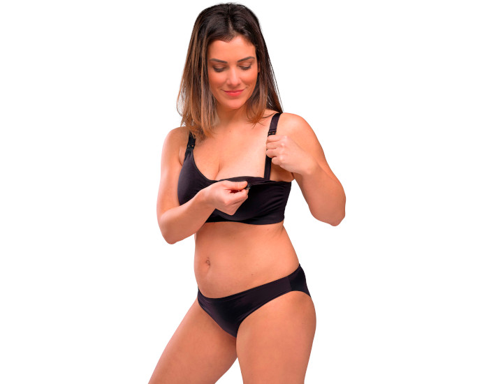 CARRIWELL Soutien-Gorge d'Allaitement Rembourr - Noir S (1)