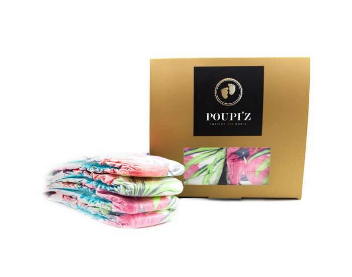 POUPI'Z Couches cologiques Instant Flower - Coffret Cadeau - Taille 4 (1)