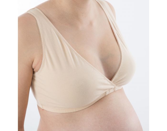 BOGEMA Brassire grossesse et allaitement en coton Bio - Eglantier Blanc (1)