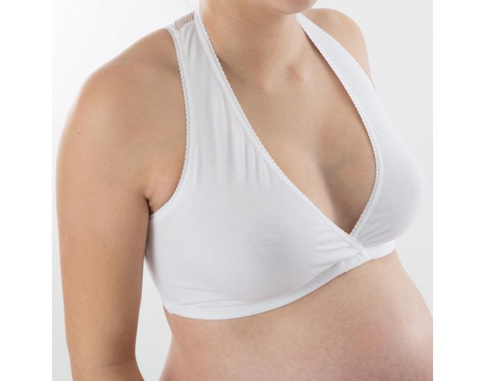 BOGEMA Brassière grossesse et allaitement en coton Bio - Délicatesse Blanche (1)
