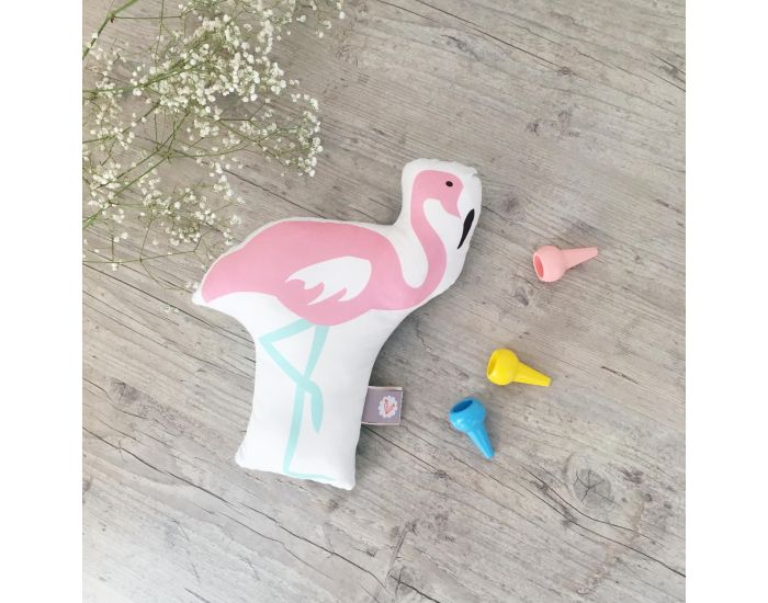 CAROTTE & Cie Coussin Illustr - Flamant rose (1)
