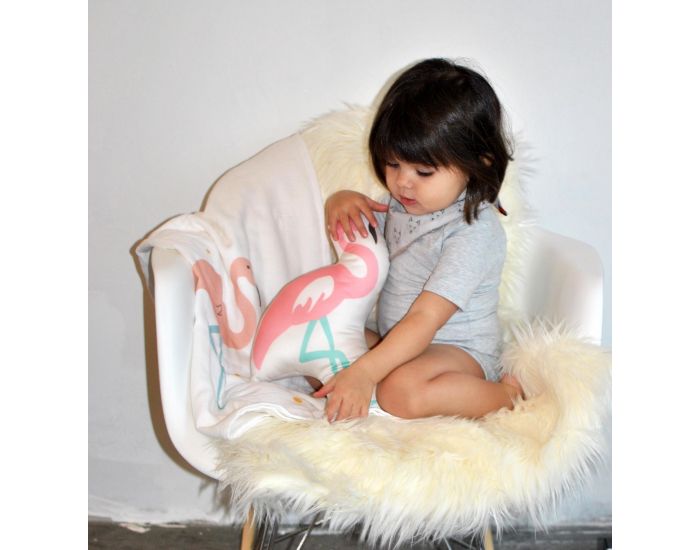 CAROTTE & Cie Coussin Illustr - Flamant rose (2)