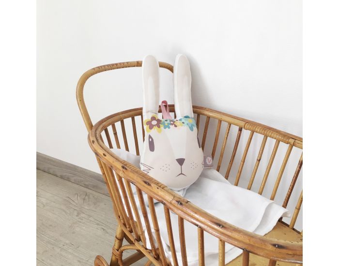 CAROTTE & Cie Coussin illustr� Lapin (4)