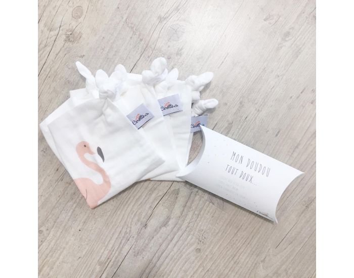 CAROTTE & Cie Doudou plat Flamant rose - Ds la naissance (4)