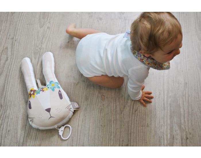 CAROTTE & Cie Coussin musical Lapin Wonderful World (2)