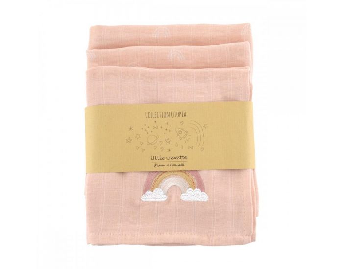 LITTLE CREVETTE Lot de 3 langes - 60 x 60 cm (2)