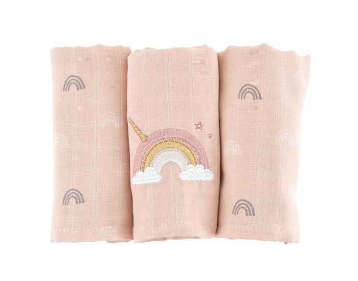 LITTLE CREVETTE Lot de 3 langes - 60 x 60 cm (3)