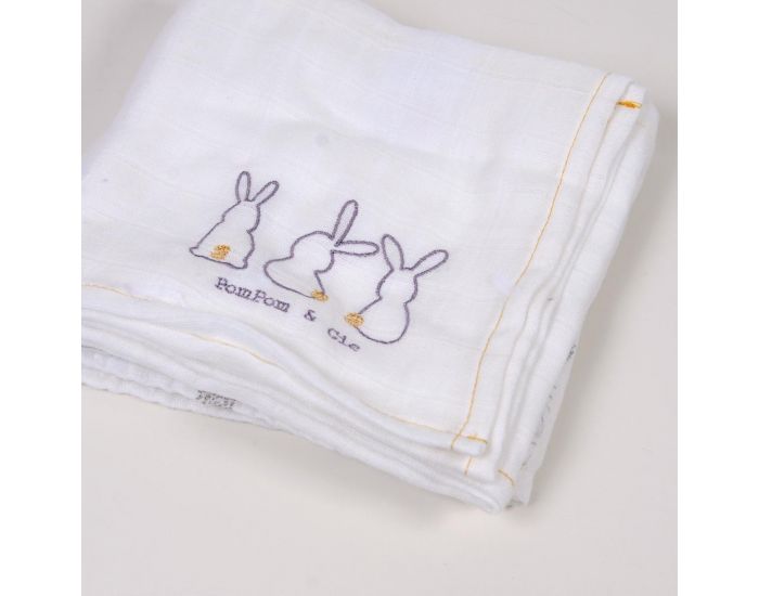 LITTLE CREVETTE Lot de 3 langes - 60 x 60 cm (9)