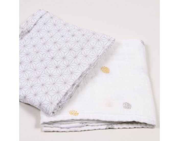 LITTLE CREVETTE Lot de 3 langes - 60 x 60 cm (10)