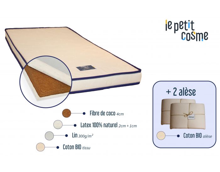 COSME LITERIE Matelas Le Petit Cosme & 2 alses coton bio (1)