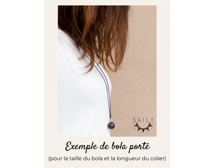 SAILY Bola Mimi la Paillette Noir plaqu� argent Cordon 130 cm (4)