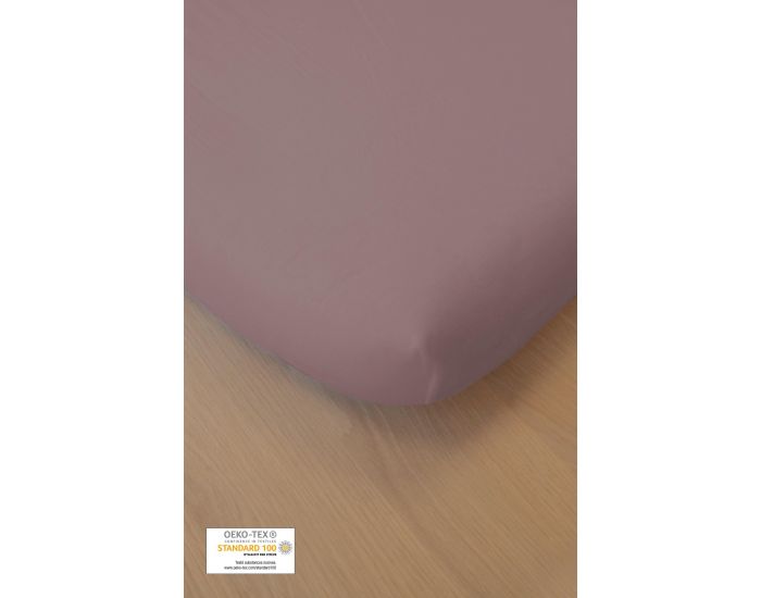 KADOLIS Drap housse COTON BIO 90x200 cm Rose Poudr (1)
