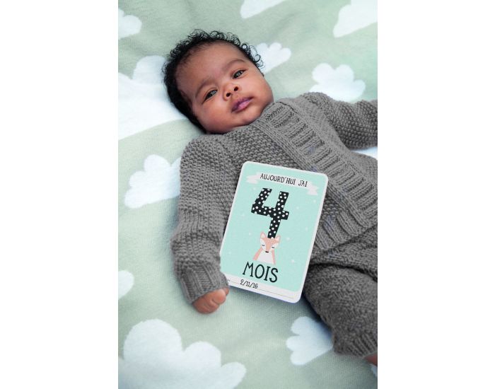 MILESTONE Cartes photos souvenirs Bb - Ma premire anne Over the Moon 0-12 mois (1)