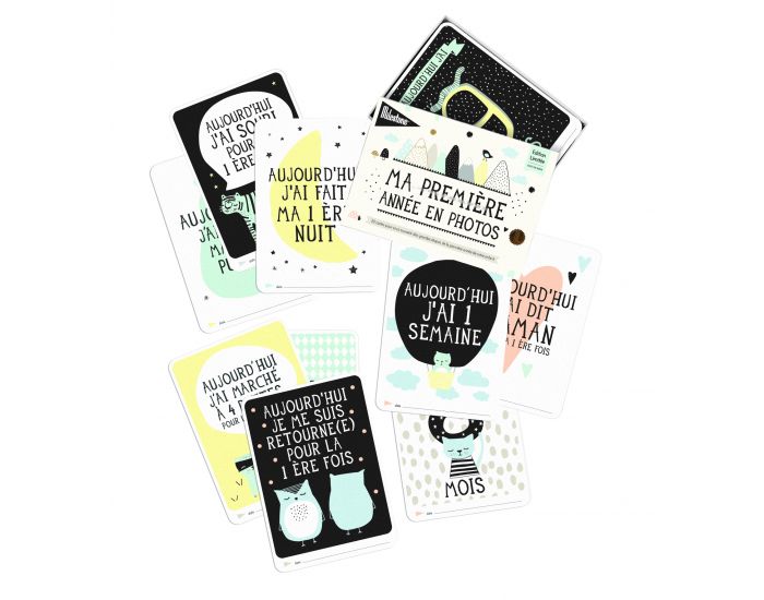 MILESTONE Cartes photos souvenirs Bb - Ma premire anne Over the Moon 0-12 mois (2)