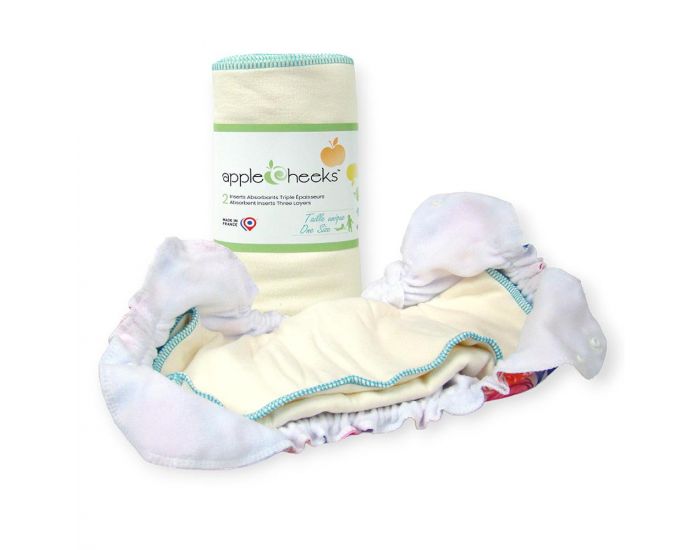 APPLECHEEKS Lot de 2 Inserts Langes Spcial NUIT en Bambou et coton bio (1)