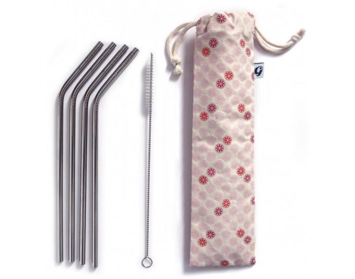 GASPAJOE Set 4 pailles en inox + accessoires (2)