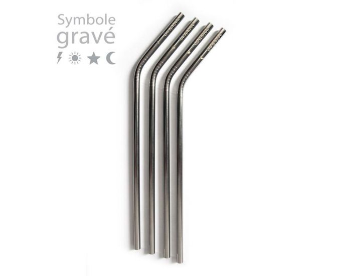 GASPAJOE Set 4 pailles en inox + accessoires (4)