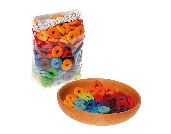 GRIMM'S 240 disques en bois arc en ciel - D�s 3 ans (2)