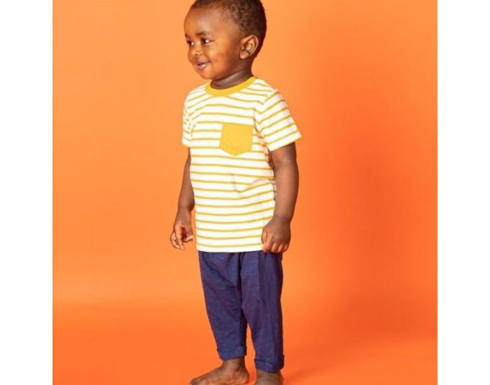 SENSE ORGANICS T-shirt B�b� en Coton Bio - Ray� - Jaune Curry  (2)