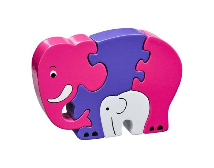 LANKA KADE Puzzle en bois Elphant Rose et son bb - Ds 10 mois (2)