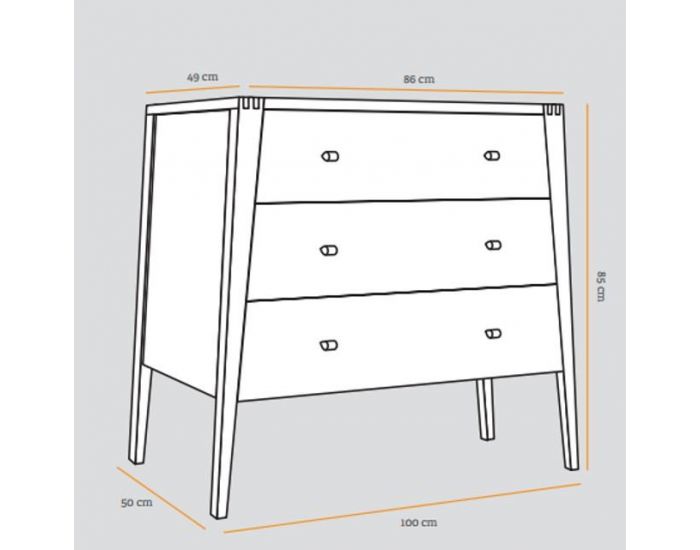 LEANDER Commode 3 Tiroirs Linea - en Ch�ne Massif  (3)