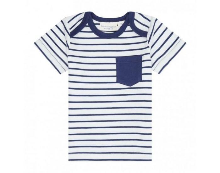 SENSE ORGANICS T-shirt B�b� en Coton Bio - Ray� - Bleu Marine  (3)