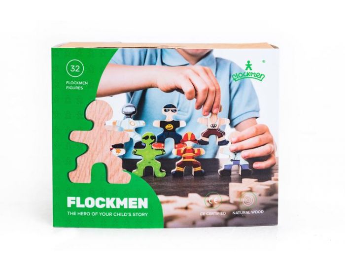 FLOCKMEN Lot de 32 Jouet Libre en bois - D�s 2 ans (13)
