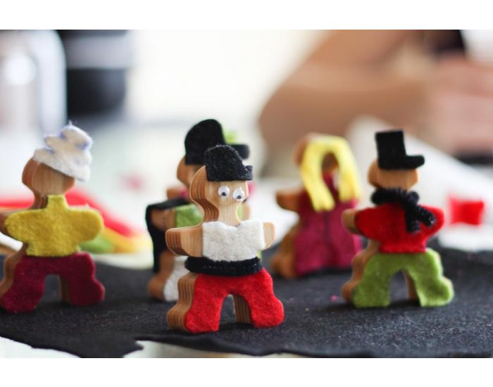 FLOCKMEN Lot de 32 Jouet Libre en bois - D�s 2 ans (7)